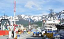 O porto de Ushuaia, na Terra do Fogo, sul da Argentina